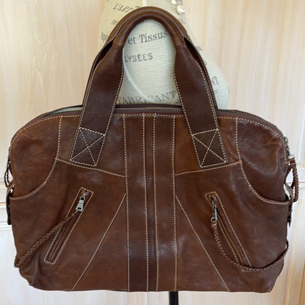 Andrew Marc Unisex Leather Travel Weekender Bag